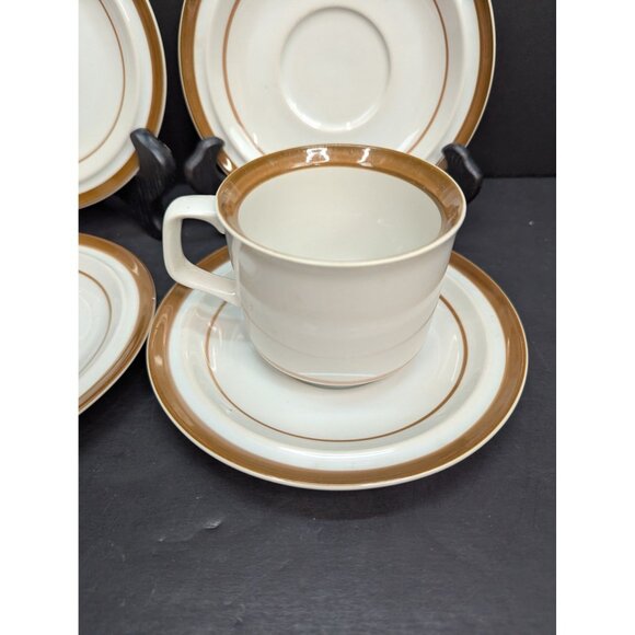 Brown Monterrey Stoneware by MSI Japan 1 Coffee Cup and 4 Saucers - Picture 7 of 10